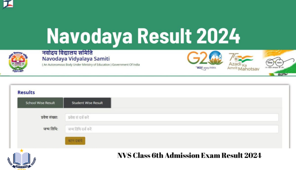 NVS Class 6th Admission Exam Result 2024