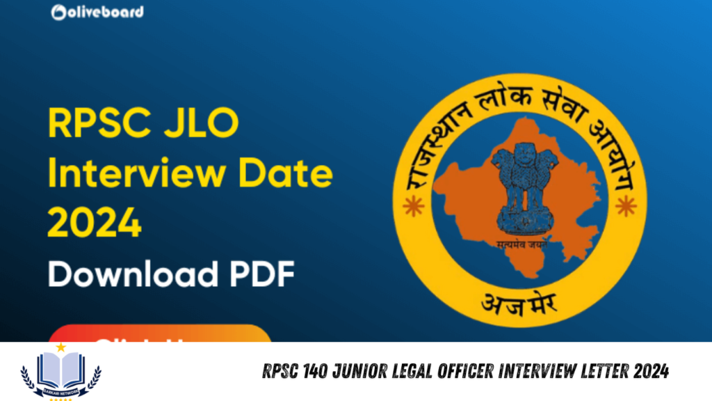 RPSC 140 Junior Legal Officer Interview Letter 2024