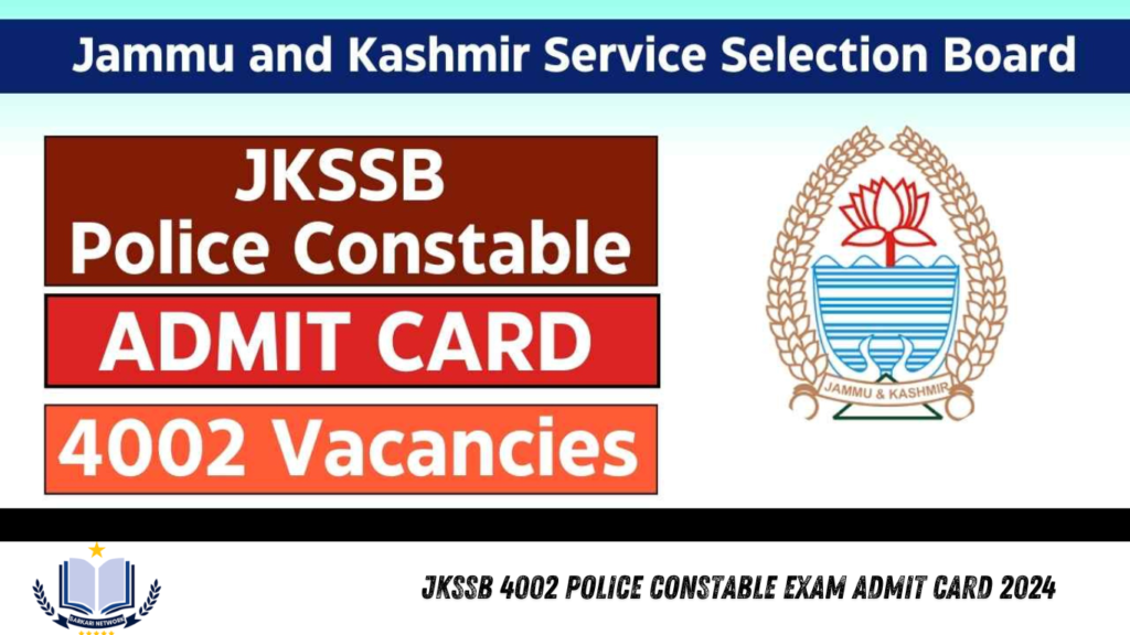 JKSSB 4002 Police Constable Exam Admit Card 2024