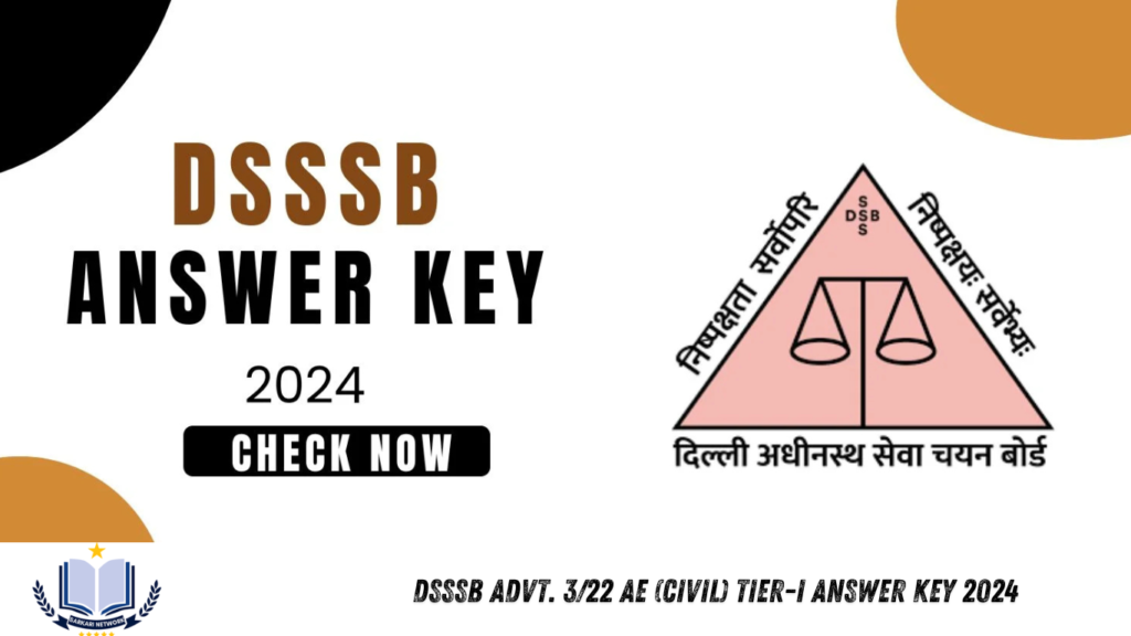 DSSSB Advt. 3/22 AE (Civil) Tier-I Answer Key 2024