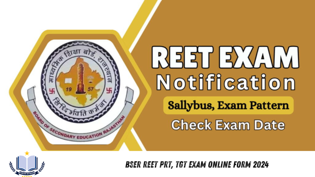 BSER REET PRT, TGT Exam Online Form 2024