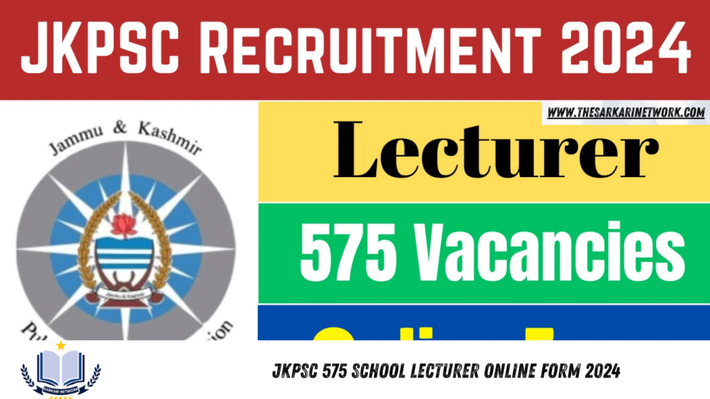 JKPSC 575 School Lecturer Online Form 2024