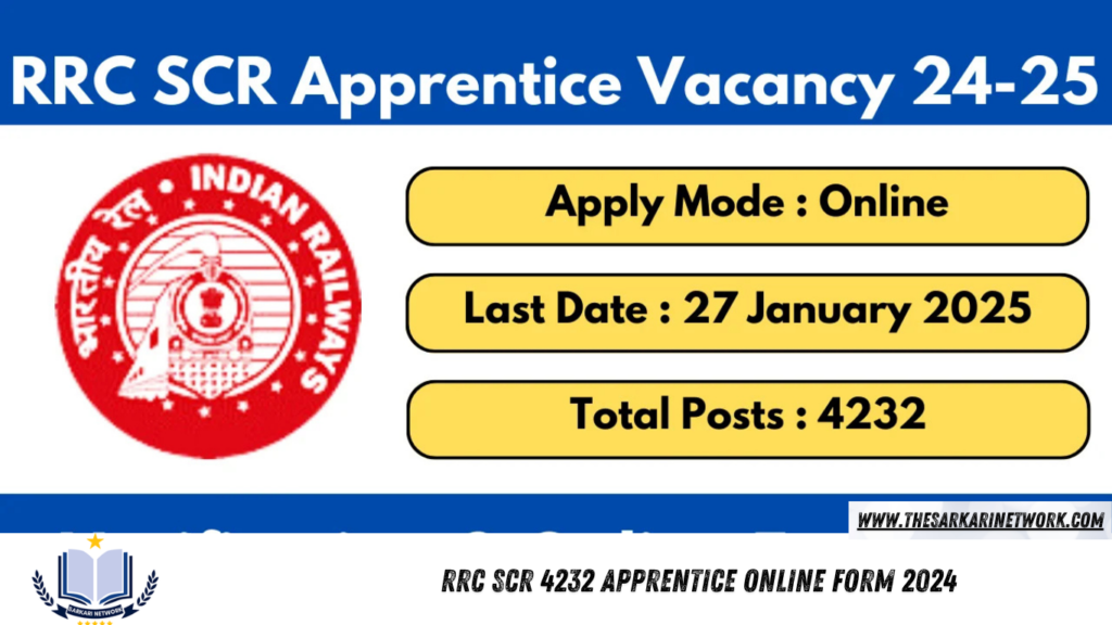 RRC SCR 4232 Apprentice Online Form 2024