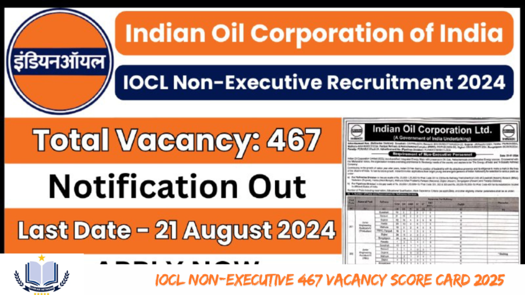 IOCL Non-Executive 467 Vacancy Score Card 2025