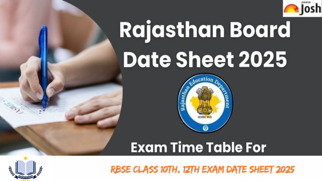 RBSE Class 10th, 12th Exam Date Sheet 2025