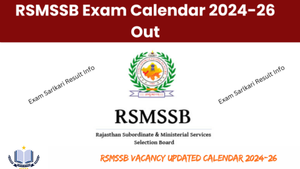 RSMSSB Vacancy Updated Calendar 2024-26