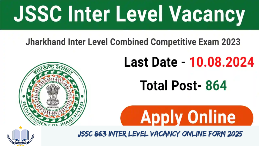 JSSC 863 Inter Level Vacancy Online Form 2025