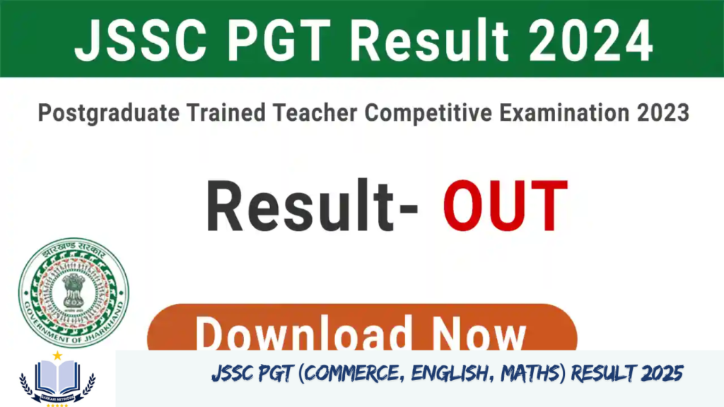 JSSC PGT (Commerce, English, Maths) Result 2025