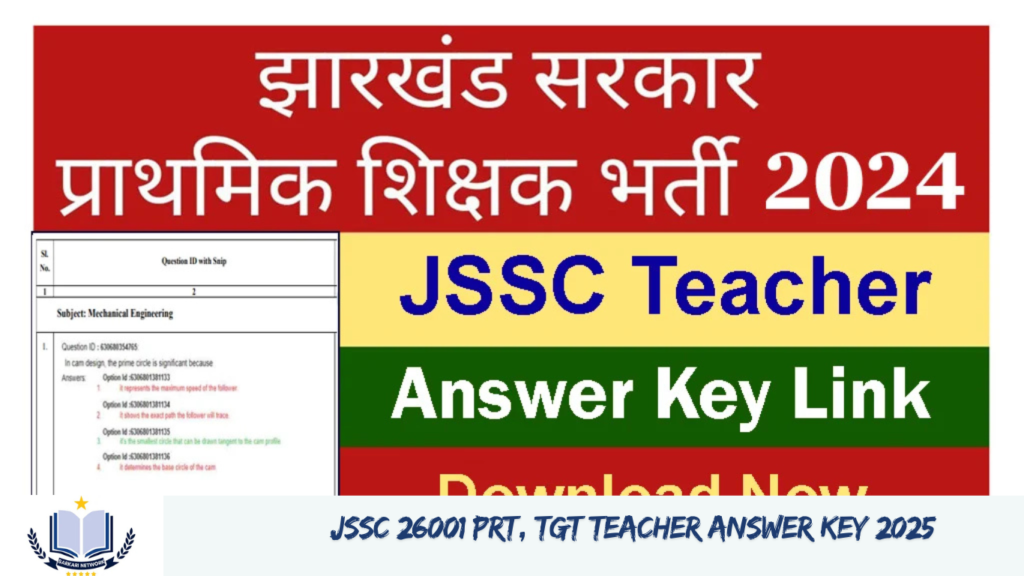 JSSC 26001 PRT, TGT Teacher Answer Key 2025