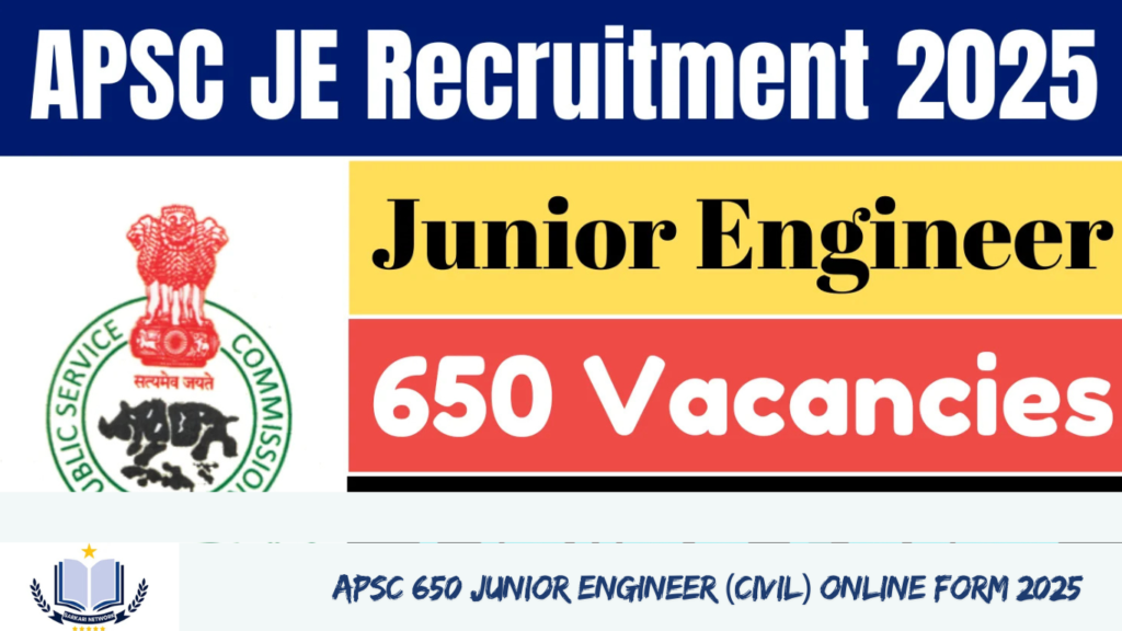 APSC 650 Junior Engineer (Civil) Online Form 2025