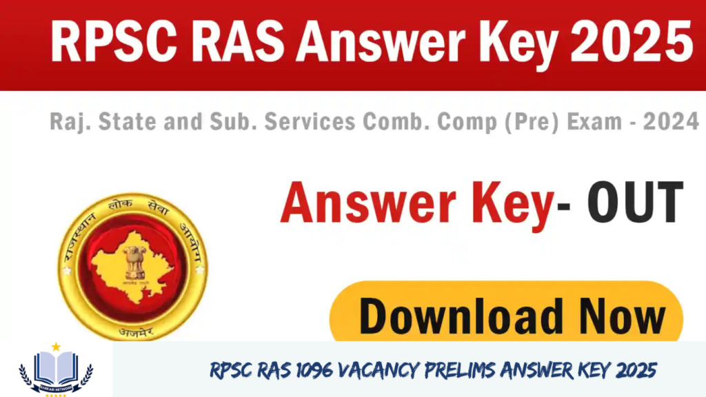 RPSC RAS 1096 Vacancy Prelims Answer Key 2025