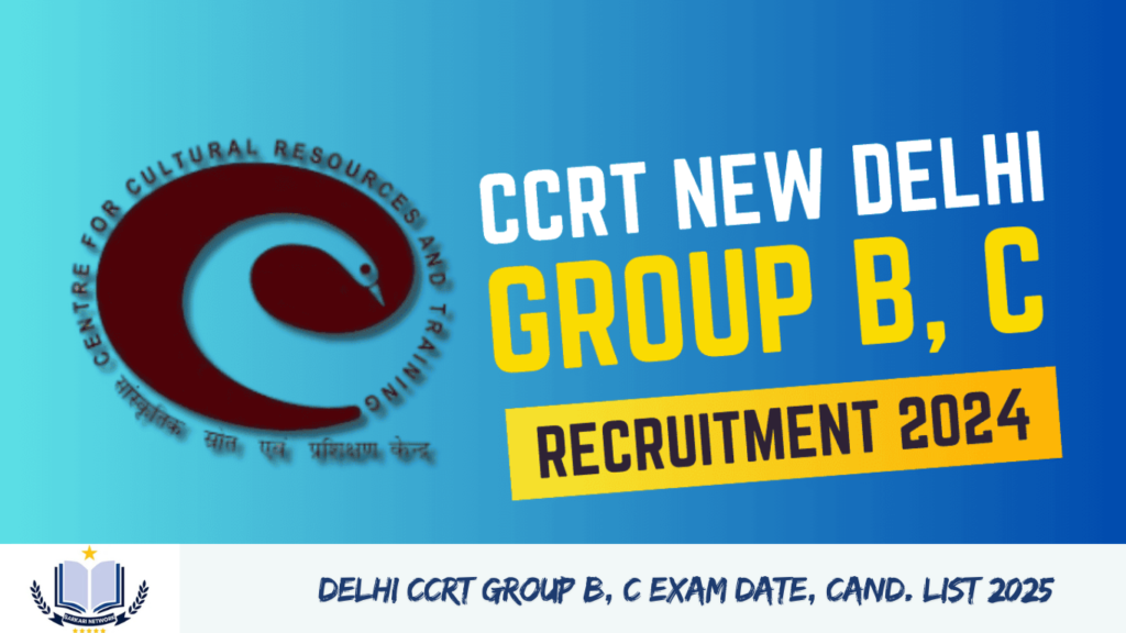 Delhi CCRT Group B, C Exam Date, Cand. List 2025