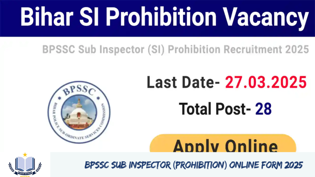 BPSSC Sub Inspector (Prohibition) Online Form 2025