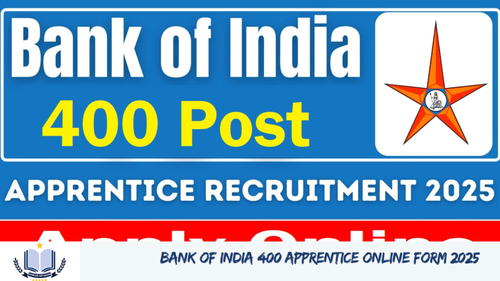 Bank of India 400 Apprentice Online Form 2025