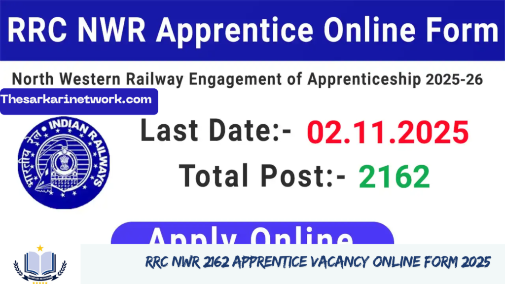 RRC NWR 2162 Apprentice Vacancy Online Form 2025