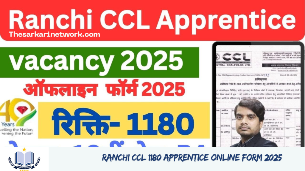 Ranchi CCL 1180 Apprentice Online Form 2025