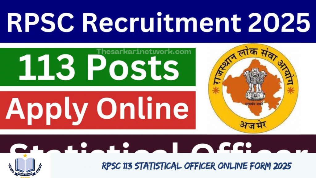 RPSC 113 Statistical Officer Online Form 2025 