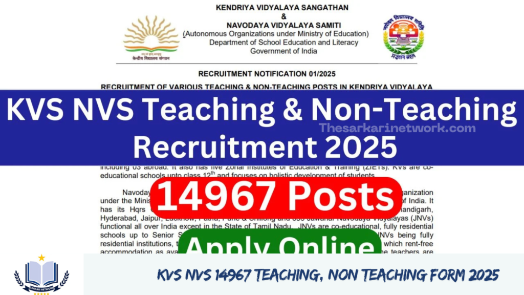 KVS NVS 14967 Teaching, Non Teaching Form 2025