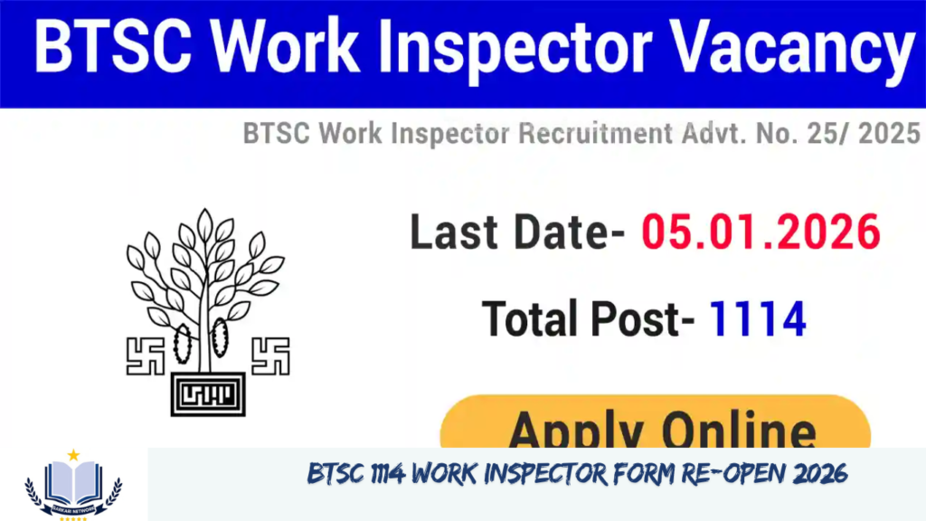 BTSC 1114 Work Inspector Form Re-Open 2026