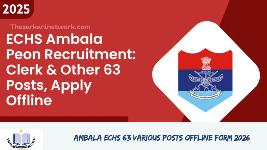 Ambala ECHS 63 Various Posts Offline Form 2026