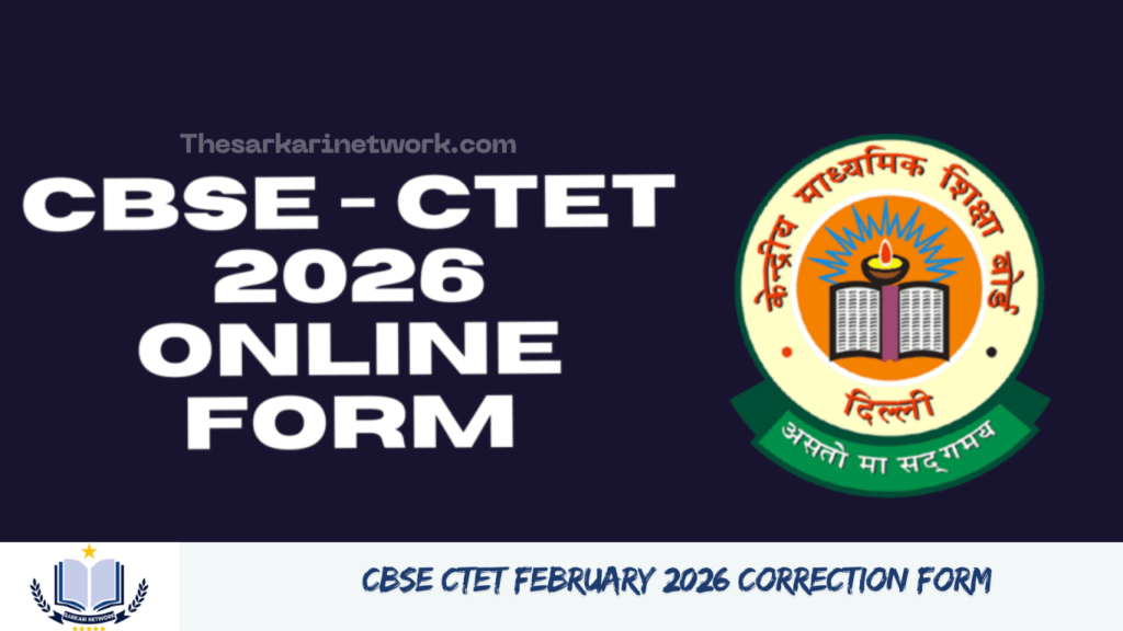 CBSE CTET February 2026 Correction Form