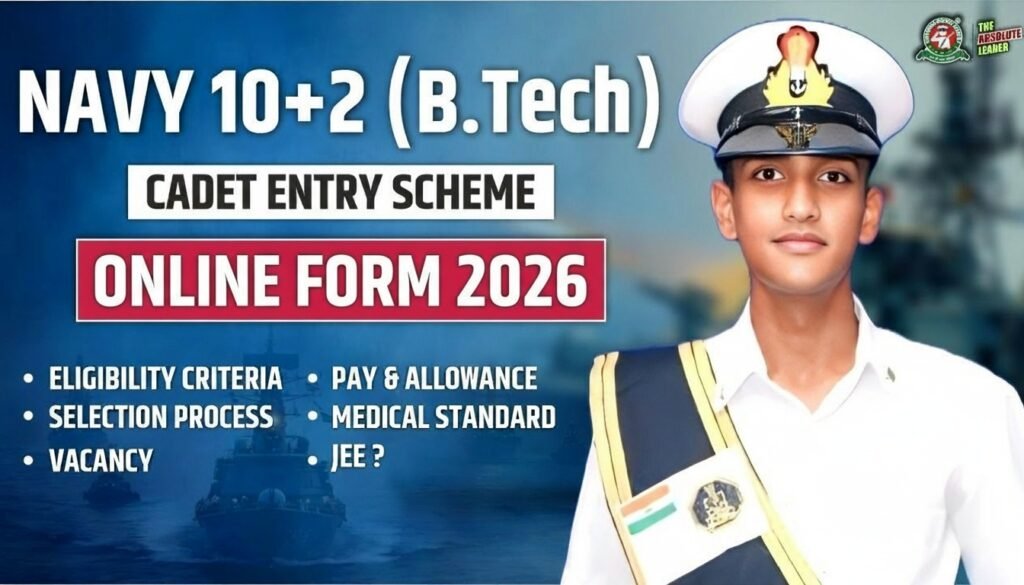 Navy 10+2 (B.Tech) Cadet Entry Online Form 2026
